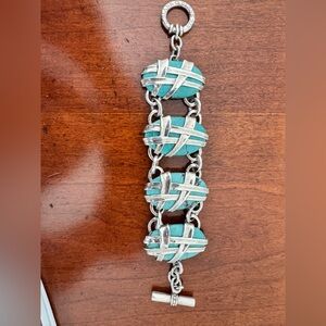 Slane & Slane Turquoise and Silver Link Bracelet